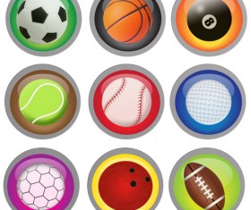 Shiny ball icons set vector 03