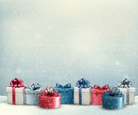 Shiny christmas gift package vector background 01