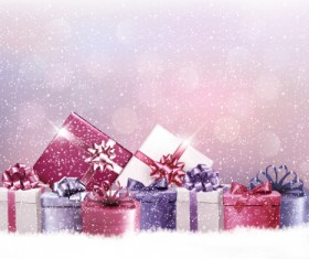 Shiny christmas gift package vector background 02
