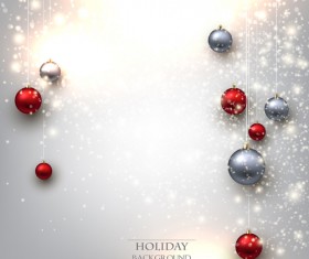Shiny holiday baubles vector background 01