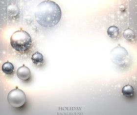 Shiny holiday baubles vector background 02