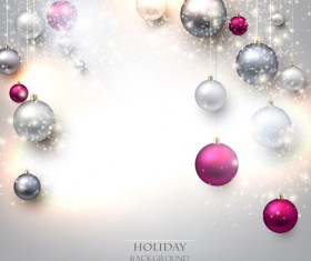 Shiny holiday baubles vector background 03