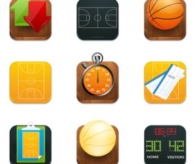 Shiny square sport icons vector 01
