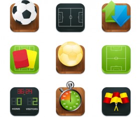 Shiny square sport icons vector 02