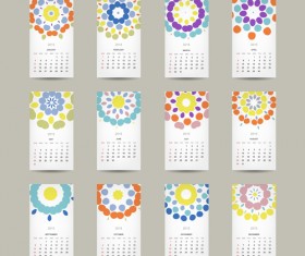 Simple 2015 calendar cards vector graphics 01