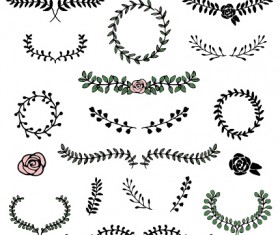 Simple laurels frames ornament vector