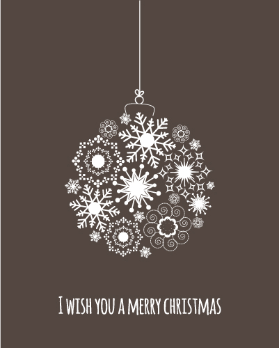 Snow baubles merry christmas background vector