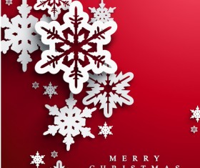 Snowflake with red christmas background 01