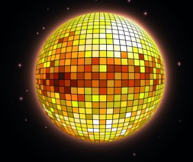 Sparkling disco neon light ball background vector 02