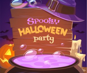 Spooky halloween party poster vector art