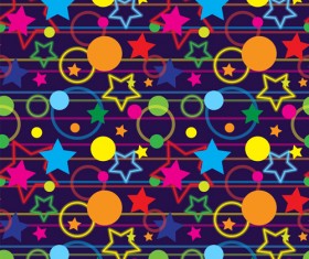 Stars with round dot seamless pattern vector