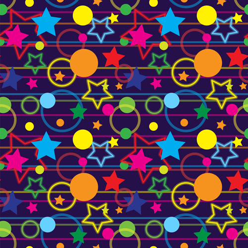 Stars with round dot seamless pattern vector