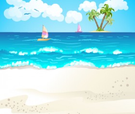 Summer beach travel illustration background vector 05