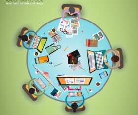 Team teamwork business template vector set 01