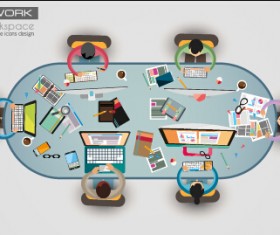 Team teamwork business template vector set 02