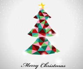 Triangle colored christmas tree vector background