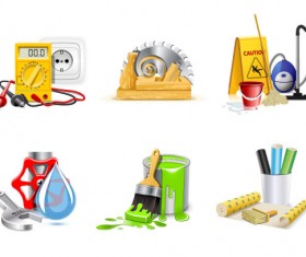 Various tools icons vector set