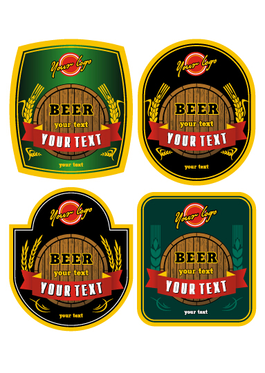 Vector beer labels retro style