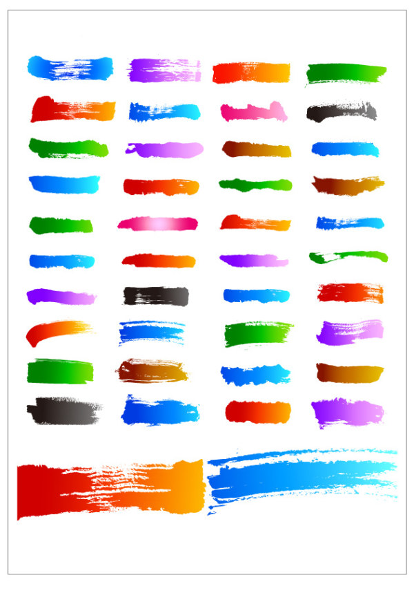 Vector brushes colored set