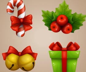 Vector christmas ornament icons set