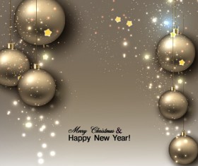 Vector xmas with new year art background set 01