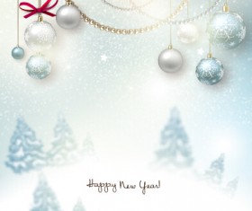 Vector xmas with new year art background set 03