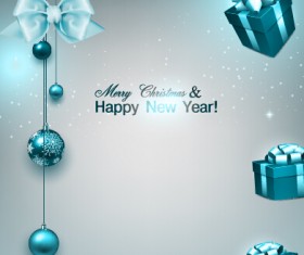 Vector xmas with new year art background set 09