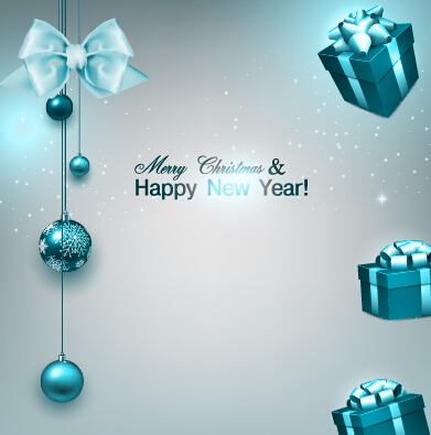 Vector xmas with new year art background set 09