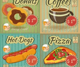 Vintage fast food poster vector graphics