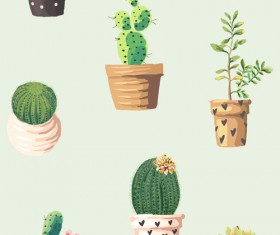 Vintage plant seamless pattern vectors 02