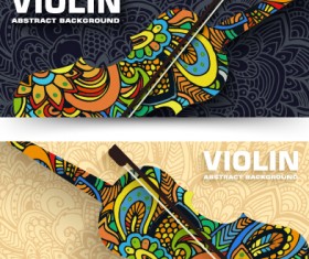 Violin abstract banner vector