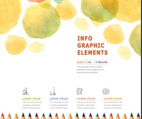 Watercolor infographics elements vector 02
