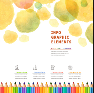 Watercolor infographics elements vector 02