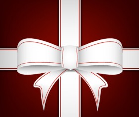 White bow with red background