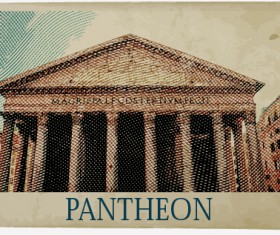 World famous buildings blur vector set 01