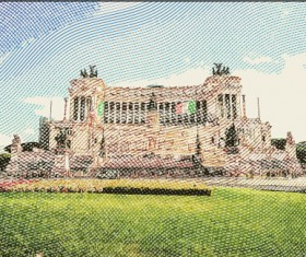 World famous buildings blur vector set 05