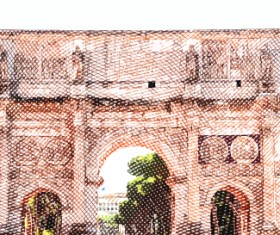 World famous buildings blur vector set 07