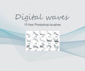 Digital Waves Photoshop Brushes
