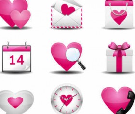 Valentine elements Vector icons