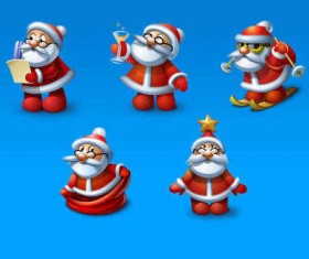 Santa icons set