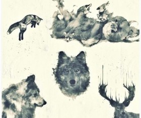Watercolor Animals Photoshop Brushes
