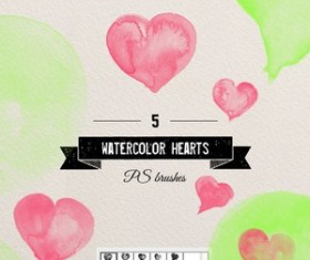 Watercolor Hearts Brushes