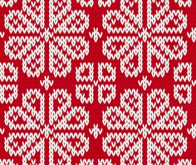 knitted fabric christmas pattern vector set 01