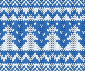 knitted fabric christmas pattern vector set 02