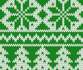 knitted fabric christmas pattern vector set 04
