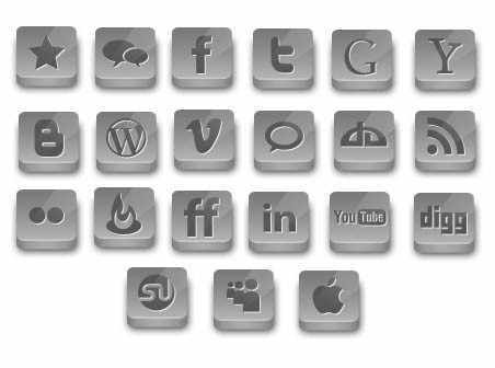 grey social icons