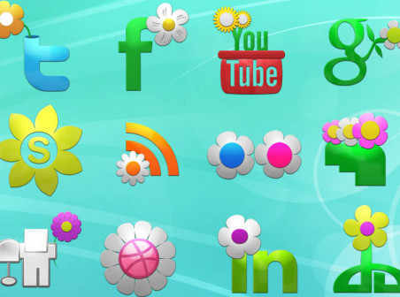 Spring Social icons material