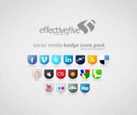 Social Media badge icons set
