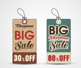 2015 Christmas cardboard discount tags vector 01