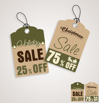 2015 Christmas cardboard discount tags vector 02
